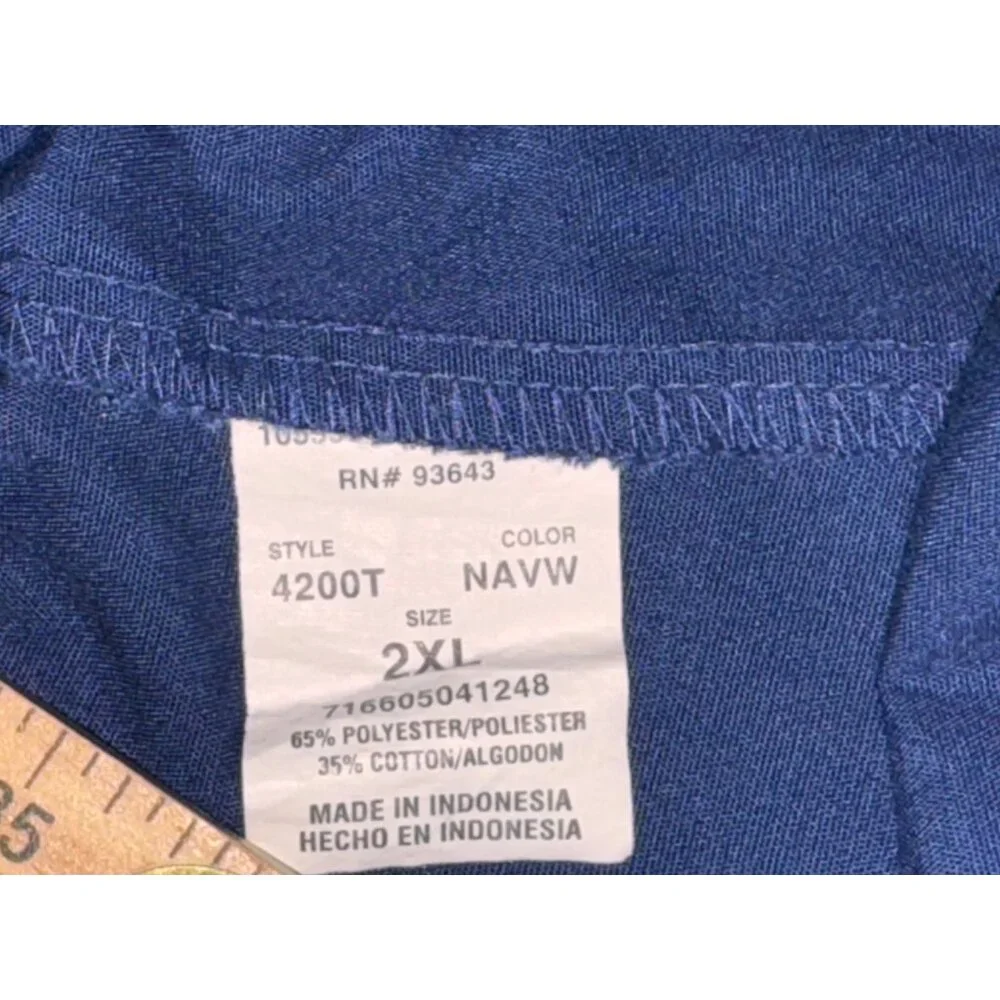 Cherokee Workwear Women's 2XL Navy Blue Scrub Pants Elastic Waist 65% Polyester - Picture 3 of 7
